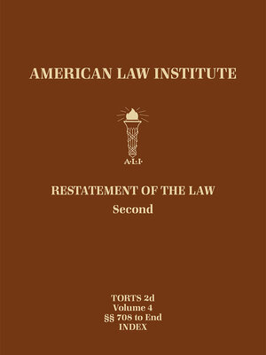 cover image of Restatement of the Law Second, Torts